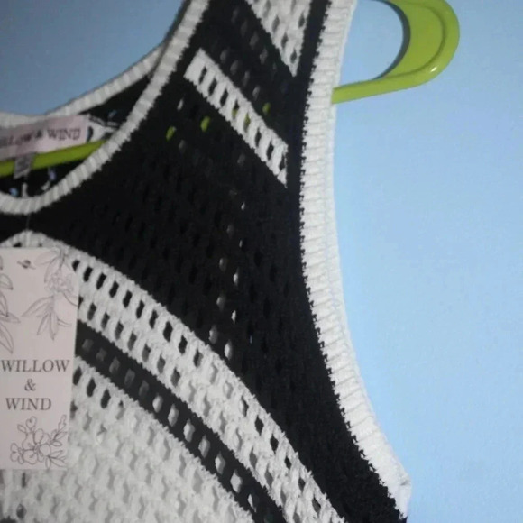 Willow & Wind Black & Ivory Sleeveless Crochet Dress with White Lining Size Sm - Picture 5 of 16